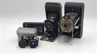 3 Vintage Kodak Cameras No 1a Pocket Kodak W/ F7.9