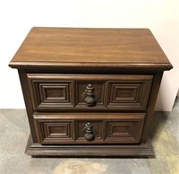 Wooden Night Stand w/Deep Relief Front