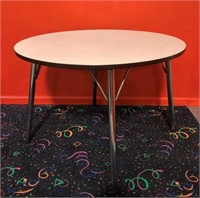 Round Utility Table on Metal Legs