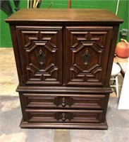 Wooden Chest of Drawers w/Deep Relief Front