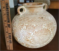 Ornate Brown and White Pottery