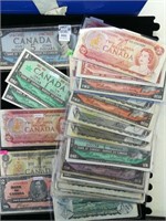 1950s-80s Canadian $1 $2 $5 $10 Bills