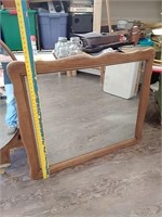 Large vintage wood framed mirror