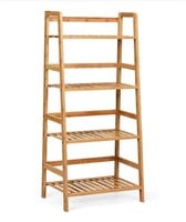 4-Tier Bamboo Ladder Shelf Plant Stand - Natural