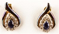 Jewelry Sterling Silver Sapphire Earrings