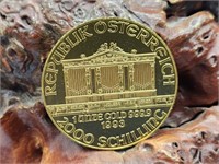 1oz .999 Fine Gold Wiener Philharmoniker Coin 1993