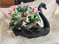 Ceramic Swan With Flowers