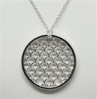 Sterling Silver "Hot Diamond" Pendant Necklace