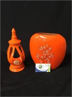 Retro Candle and Vase set, Orange-COOL