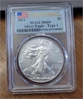 2021 First Strike Silver Eagle Type 1 PCGS MS69 #1