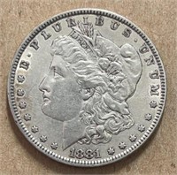 1881P Morgan Silver Dollar AU