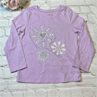 Cat & Jack Snowflake Graphic Long Sleeve, Purple W