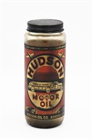 HUDSON MOTOR OIL U.S. QT GLASS BOTTLE