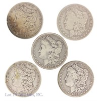 1890 - 1899 Silver Morgan Dollars (5)