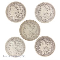 1890-O - 1902-O Silver Morgan Dollars (5)