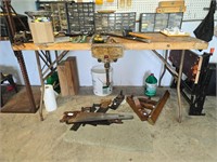 Work table with vise approx 5.5 ft x 27"