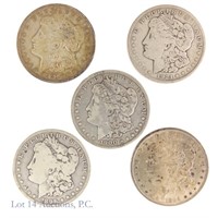 1889 - 1921 Silver Morgan Dollars (5)