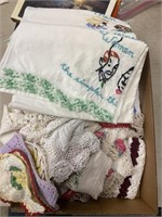 Handmade linens with hand decorated pillowcases