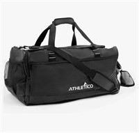 BLACK ALTHETICO SOCCER BAG WITH SILVER CARRY BAG