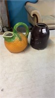 Orange Pitcher and Crock Jar