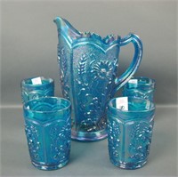 Imperial LIG Sapphire Filed Thistle 5 Pc Water Set