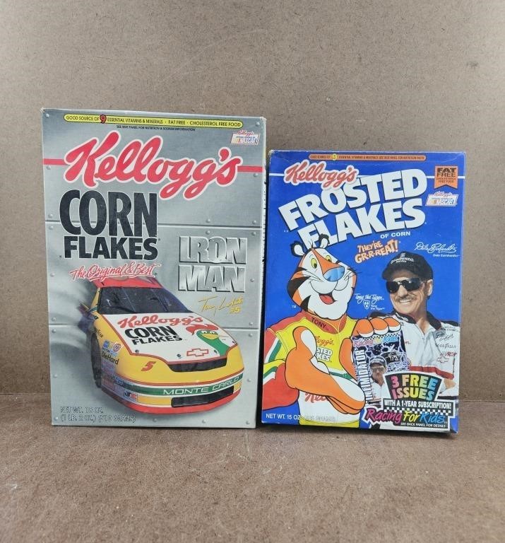 Kelloggs Corn & Frosted Flakes Nascar Cereal Boxes