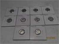 (10) 1964d Silver Roosevelt Beautiful Dimes Coins