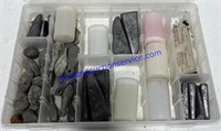Clear Plano Tackle Box Full Of Different Weights