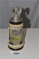 Coin Beer Stein with Morgan Dollar on it