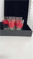5- six ounce burghoff beer glasses Circa 1948