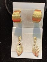 Four pair of gold tone Pierced Earrings. The