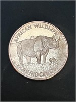 Rhinoceros 1 Oz Copper Round