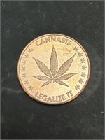 Cannabis 1 Oz Copper Round