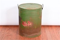 Vintage 50lb Green Metal Sanco Shortening Tin