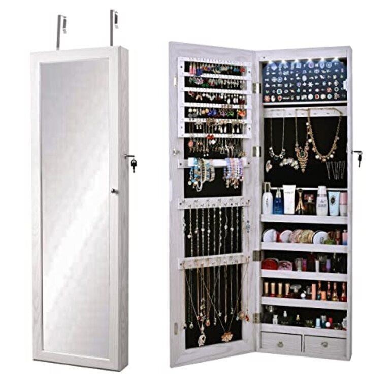 soges Jewelry Cabinet with Full Length Mirror,