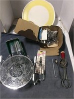 Lot Of Trays, Knives, Hand Mixer, Place Cards And