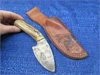 handmade knife by j. chilton & sheath