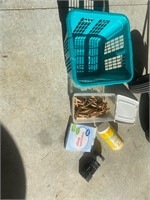 Basket,Wooden Clothes Pins, Disinfectant wipes,etc