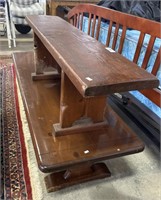 Solid, Knotty Pine Coffee Table & Bench.
