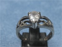 Sterling Silver & Cubic Zirconia Ring Hallmarked