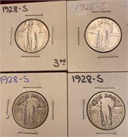 1928-S Standing Liberty Silver Quarters