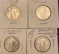 1928, 1929 & 1929-D Standing Liberty Silver