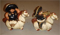 6 Lg Solid Ceramic Mexican Mariachi Figurines