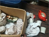 Box of Bowls, Coffee Mugs and Ceramics