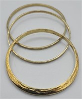 42.8g Tw Sterling Gold Wash Bangle Bracelets