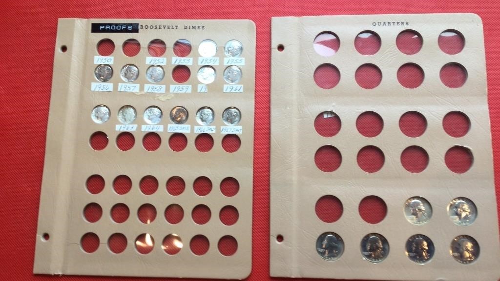 Washington quarters 64–68 and Roosevelt dimes