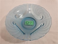 Frosted Blue Lead Glass Bowl