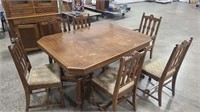 WOOD TABLE W/ 6 CHAIRS 60" X 45"