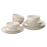 12 Piece Mainstays Dinnerware Set - White