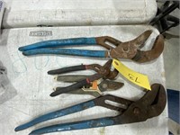 2 Large Pair Of Channel Locks, Small Pliers